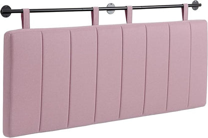 UEV Queen Headboard Only, Wall Mounted Hanging Upholstered Bed Head Board, Modern Vertical Channel Design of Fine Linen, Elegant Pink Fluted Headboard for Bedroom (Pink, Queen Size)