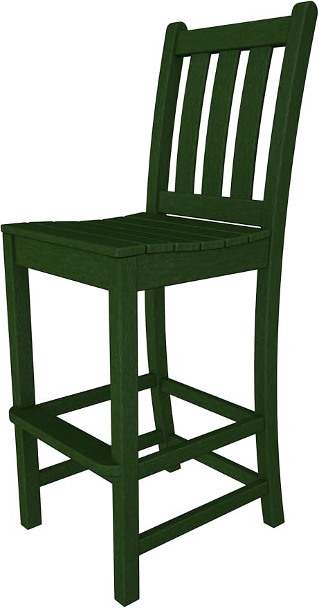 POLYWOOD® Traditional Garden Bar Chair, Green