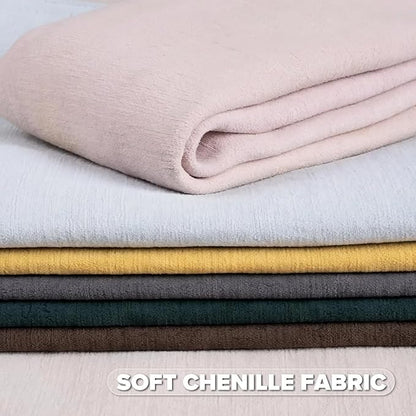 FUTEI Teal Chenille Throw Pillow Covers 20x20 Inch Set of 2,Edges Double-Stitched Cushion Cases,Modern Home Decor for Couch Living Room
