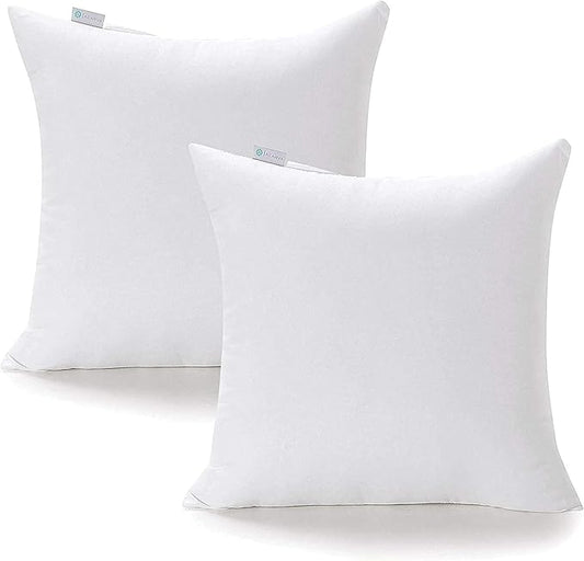 Acanva 28x28 Throw Pillow Inserts Set of 4, Premium Polyester Fiber Fill Square Sham Stuffer Cushion for Sofa, Bed, Couch and Chair, Machine Washable, 28x28 Inch(for 26x26 Cover), White 4 Count