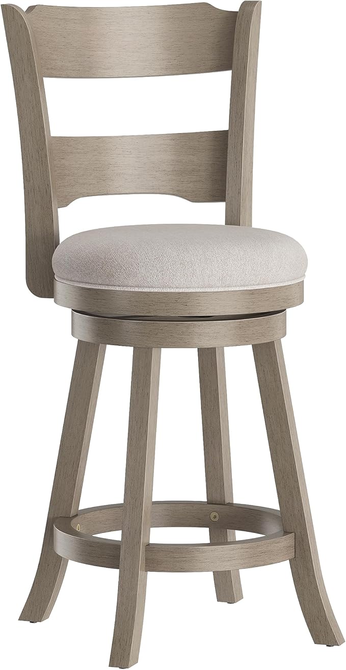 Hillsdale Arborwood Wood Counter Height Swivel Stool, Aged Greige