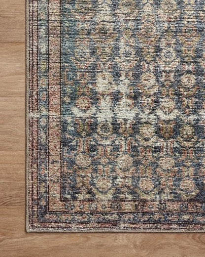 Loloi Amber Lewis Billie Collection, Ocean & Brick 6'-0" x 9'-0" Area Rug – Antique & Distressed Accent Rugs for Living Room, Bedroom, Entryway & Hallway, No Shed High Traffic Area Home Decor Rug