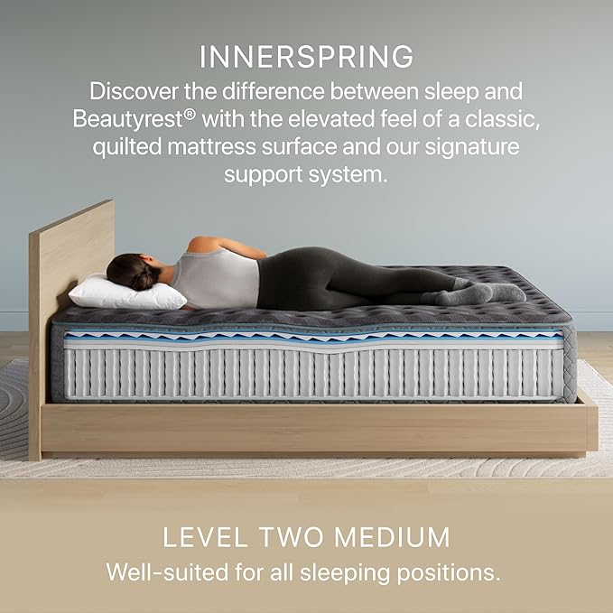 Beautyrest Days End Medium 14" Mattress - Queen - Cooling Tech, Supportive Durable Pocketed Coils, Pressure Relief, Motion Separation; 100 Night Sleep Trial and 10 Year Warranty