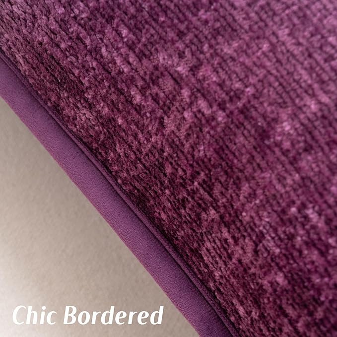 FUTEI Purple Chenille Throw Pillow Covers 20x20 Inch Set of 2,Soft Cozy Bound Edge Design Cushion Case,Home Decor for Couch Bed Living Room