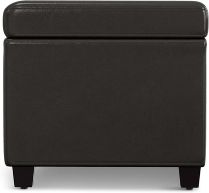 SIMPLIHOME Avalon 54 inch Wide Contemporary Rectangle Extra Large Storage Ottoman Bench in Tanners Brown Vegan Faux Leather, Assembled, for the Living Room, Entryway and Family Room