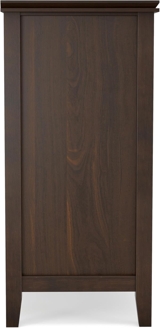 SIMPLIHOME Artisan Buffet - 60 inch Wide Solid Wood 4-Door Sideboard Buffet in Natural Aged Brown, Storage Cabinet for Dining Room or Kitchen with Adjustable Shelves and Square Knobs