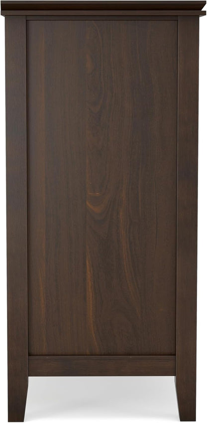 SIMPLIHOME Artisan Buffet - 60 inch Wide Solid Wood 4-Door Sideboard Buffet in Natural Aged Brown, Storage Cabinet for Dining Room or Kitchen with Adjustable Shelves and Square Knobs