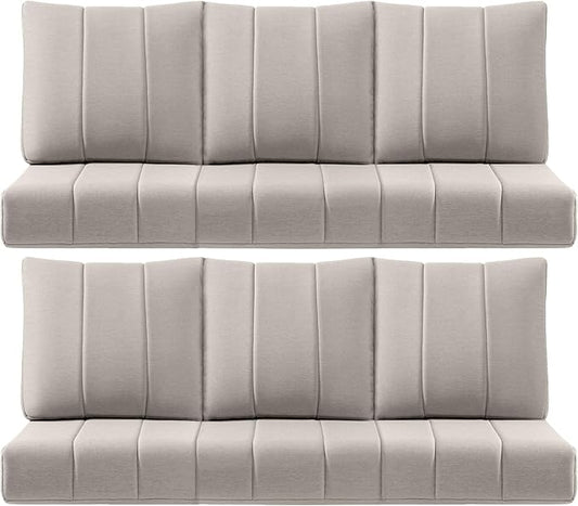 Luxury 24x24x6 Inch Kitty Outdoor Furniture Cushions Set of 6 - Comfortable Deep Seat Patio Chair Cushion for Wicker Dining Rocking Swivel Chairs Loveseat Couch Sectional Sofa - Beige