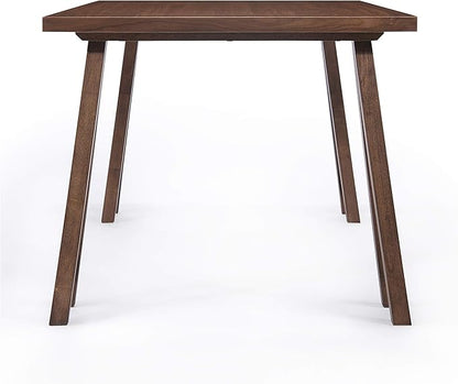 Christopher Knight Home Rachel Mid-Century Modern 7 Piece Dining Set with A-Frame Table, Light Beige + Walnut