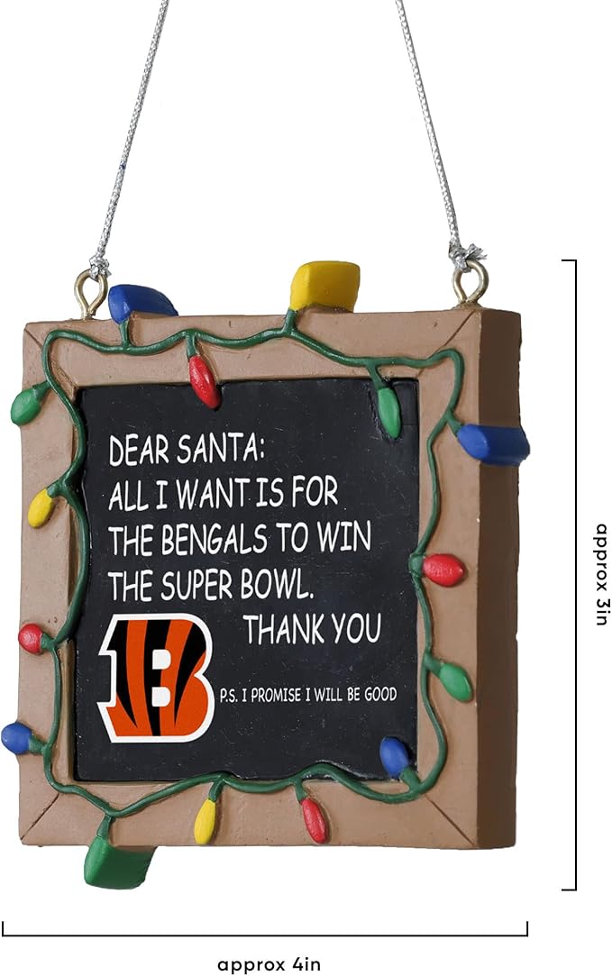 NFL Resin Holiday Christmas Chalkboard Sign Ornament