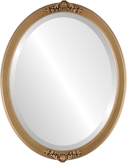 OVALCREST Oval Beveled Wall Mirror for Home Decor - Athena Style - Desert Gold - 26" x 20" Outside Dimensions