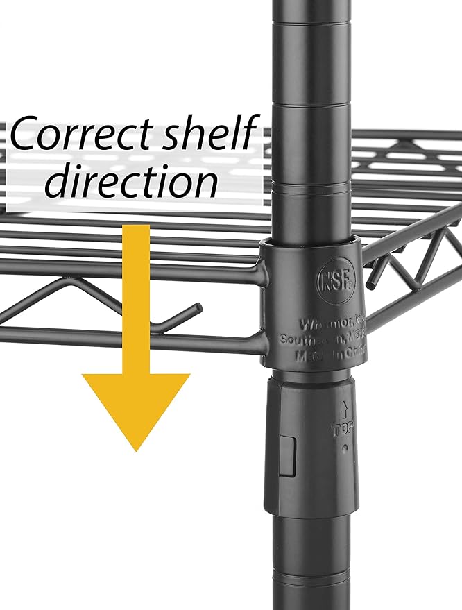 Whitmor Supreme 5 Tier Adjustable Shelving - 500 Pound Weight Capacity Per Shelf - Leveling Feet