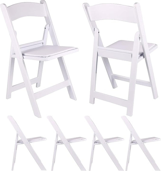 BTEXPERT Resin Folding Chair Vinyl Padded Seat Indoor Outdoor Lightweight Set for Home Event Party Picnic Kitchen Dining Church School Weddings Set of 2