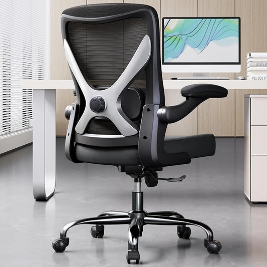 Ergonomic Office Chair - X-Shaped Computer Desk Chairs Comfy, Mesh High-Back Gaming Chair with Adjustable Lumbar Support, Executive Task Chair for Adults, Comfortable for Long Hours