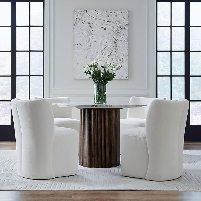 Liberty Furniture Accent Dining Chair with Castors - Rounded Back - Ivory Upholstry