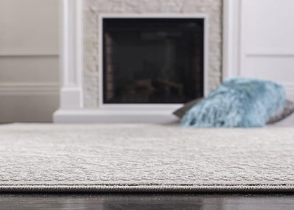 SAFAVIEH Reflection Collection Runner Rug - 2'3" x 10', Light Grey & Cream, Non-Shedding & Easy Cleaning, Ideal for Living Room, Bedroom (RFT668G)