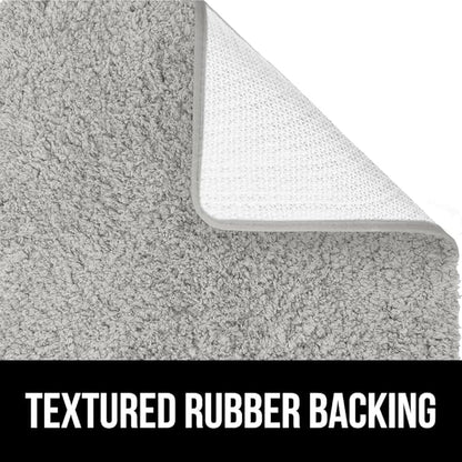 GORILLA GRIP Bathroom Rugs, 42x24, Ultra Soft Absorbent Mat, Thick Plush Bath Rug, Machine Washable, Microfiber Quick Dry, Mats for Shower, Bathtub and Floor, Home Decor Accessories, Light Gray