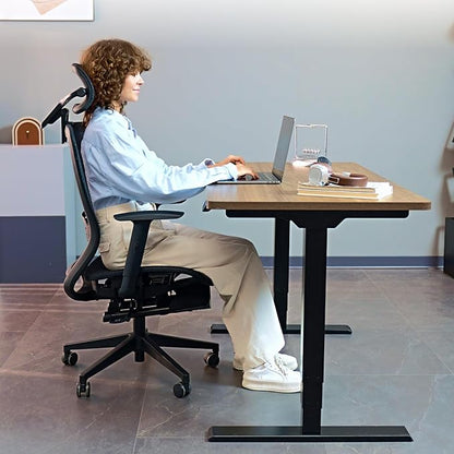 FLEXISPOT OC3 Air Ergonomic Office Chair with Footrest, High Back Computer Chair with Adjustable Lumbar Support/3D Headrest, Desk Chairs for Home Office Gaming Working, Black,Mesh Seat,Air-F