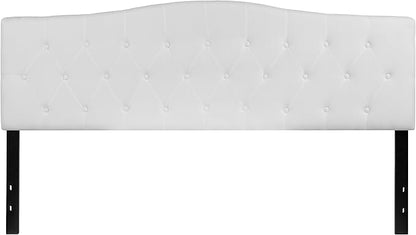 BizChair Tufted Upholstered King Size Headboard in White Fabric