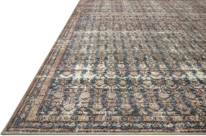 Loloi Amber Lewis Billie Collection, Ocean & Brick 2'-3" x 3'-9" Area Rug – Antique & Distressed Accent Rugs for Living Room, Bedroom, Entryway & Hallway, No Shed High Traffic Area Home Decor Rug