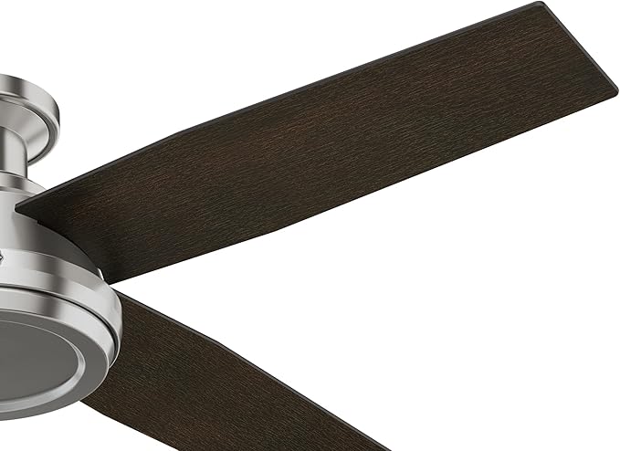 Hunter Fan 52 in Low Profile Brushed Nickel Ceiling Fan with Remote Control (Renewed)
