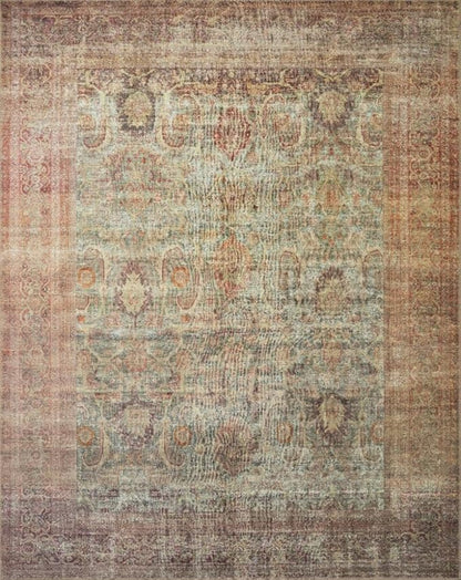 Loloi Amber Lewis Georgie Collection GER-03 Jade/Sunset 2'-3" x 3'-9", .19" Pile Height, Accent Rug