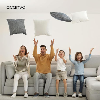 Acanva 20x20 Throw Pillow Inserts Set of 4, Premium Polyester Fiber Fill Square Sham Stuffer Cushion for Sofa, Bed, Couch and Chair, Machine Washable, 20x20 Inch(for 18x18 Cover), White 4 Count