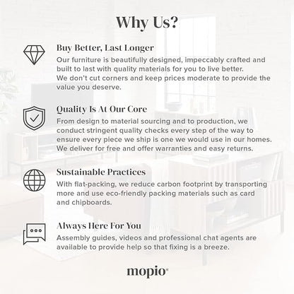 mopio Brooklyn 62.4" Headboard Only, Wood Headboard, Modern Farmhouse, Boho, Wall Mount, Fluted Panel, Wingback Design (Golden Oak, Queen)
