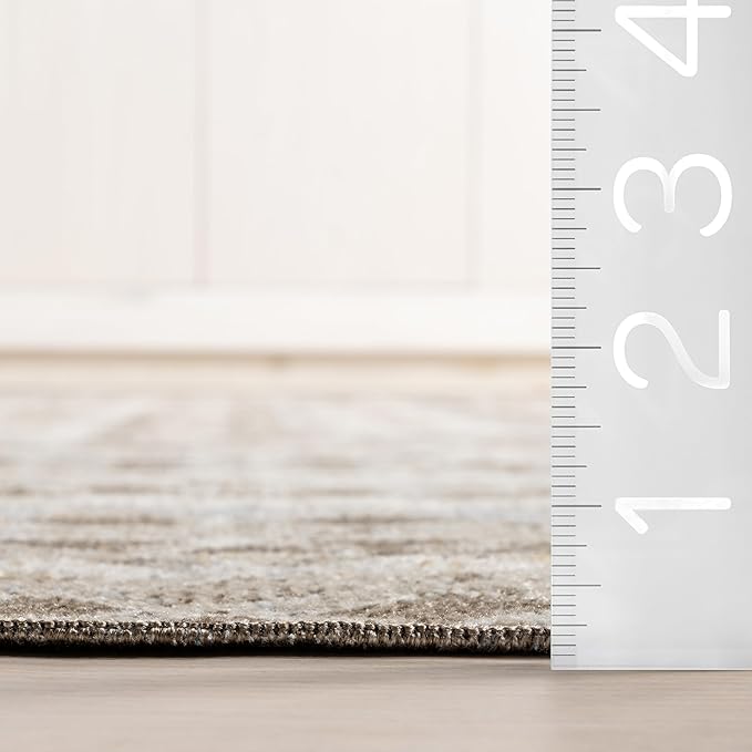 nuLOOM Carley Geometric 3'3" x 5' Machine Washable Accent Rug for Living Room Bedroom Dining Room Entryway Kitchen, Beige/Ivory