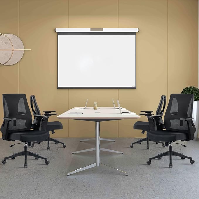 CLATINA 500lbs Big and Tall Office Chair Heavy Duty Mesh Ergonomic Computer Chairs with Adjustable Lumbar Support and Wide Comfy Seat for Home Office Conference Heavy People, Black(2 Pack)