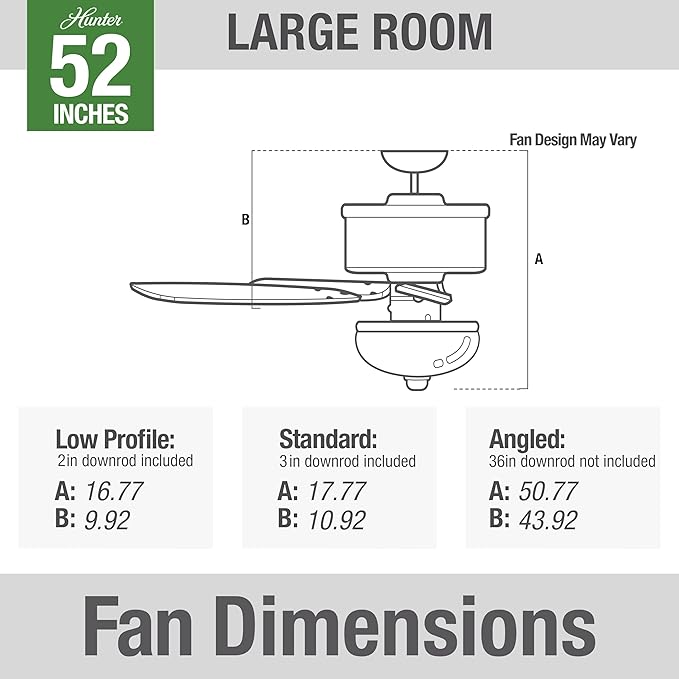 Hunter Fan 52 inch Traditional Brushed Nickel Ceiling Fan with Cased White Glass Light Kit, 5 Blade (Renewed)