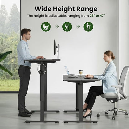 Casaphoria 40 x 24 inches Electric Standing Desk, Sit to Stand Desk with Memory Height Adjustment, Home Office Computer Desk for Writing and Games, Black