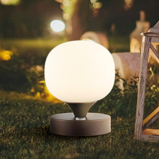 JONATHAN Y JYL7111B Eli 8" Modern Minimalist Iron Rechargeable Integrated LED Table Lamp Contemporary Bedside Desk Nightstand Lamp for Bedroom Living Room Office, Nickel/White