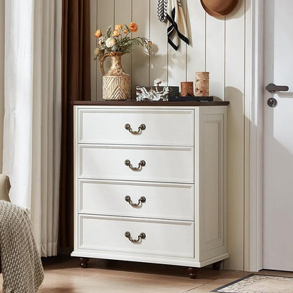 Bedroom Sets, 54" Wide 7 Drawers Dresser and 37" Tall 4 Drawers Dresser, Wooden 2 Piece Bedroom Furniture Set, Chest of Drawer for Bedroom, Home, Living Room, Hallway, White