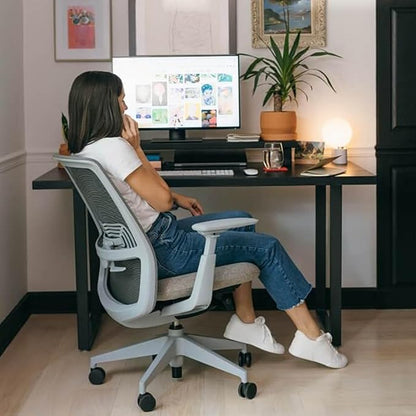 Haworth Soji Office Chair with Ergonomic Adjustments, Flexible Mesh Back (Juniper)