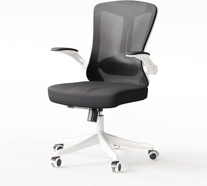 Office Chair,Ergonomic Comfy Home Desk Chair with 350LBS Capacity,High Back Gaming Chair with Wheels,Mesh Computer Chair,Lumbar Support, Adjustable Headrest,Flip-up Armrest (04Black)
