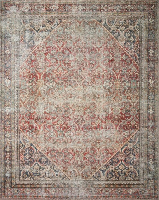 Loloi Amber Lewis Georgie Collection GER-01 Red/Navy 10'-0" x 14'-0", .19" Pile Height, Area Rug