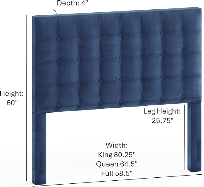 Navy Sutton Full Headboard