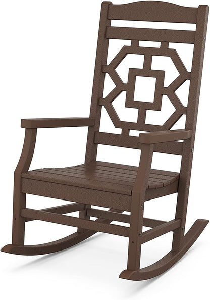 Martha Stewart by POLYWOOD® Chinoiserie Rocking Chair in Mahogany