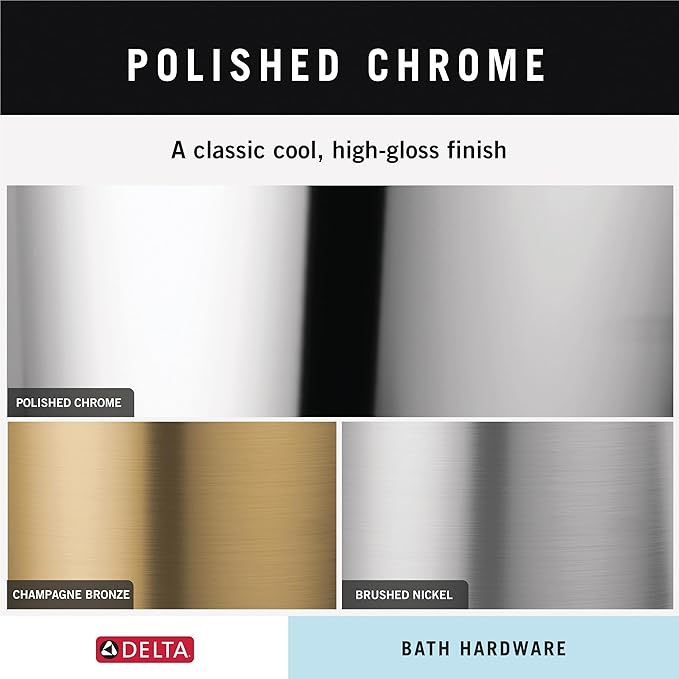 Delta 79710 Cassidy 18-in Glass Shelf with Towel Bar in Polished Chrome