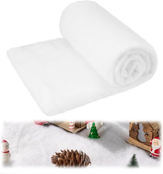 JOYIN Christmas Snow Blanket Roll (3x8 Ft,2 Pcs) for Christmas Decoration, Village Displays, Under The Xmas Tree, Thick White Soft and Fake Snow Cover for Holiday Decor and Winter Displays