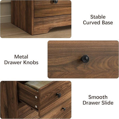 LYNSOM Modern 8 Drawer Dresser, 55.1" Wide Dressers & Chests of Drawers with Large Capacity Storage, Wood Mid Century Storage Dressers Organizer for Bedroom, Brown