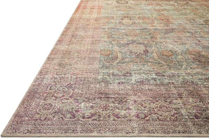 Loloi Amber Lewis Georgie Collection GER-03 Jade/Sunset 5'-0" x 7'-6", .19" Pile Height, Area Rug