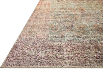 Loloi Amber Lewis Georgie Collection GER-03 Jade/Sunset 5'-0" x 7'-6", .19" Pile Height, Area Rug