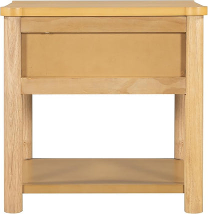Christopher Knight Home Zeri Bedroom Nightstands Set of 2, Wood Nightstand with Drawers, Small Bedside Table Set of 2, End Table for Living Room, Multipurpose Storage Cabinet, Natural + Beige