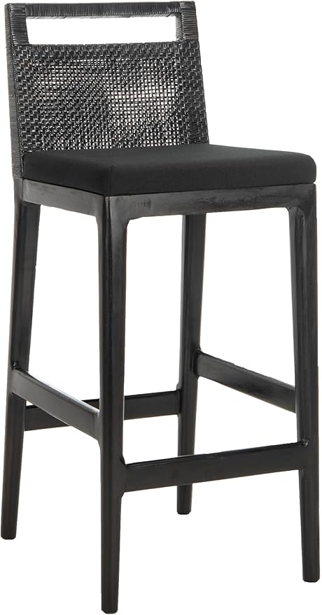 SAFAVIEH Darin Barstool, Black/Black