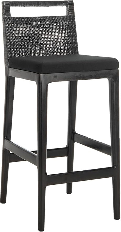 SAFAVIEH Darin Barstool, Black/Black