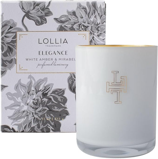 Lollia Elegance Luminary, 11 oz – 70 Hour Burn Time – All-Natural Soy Wax & Coconut Wax Blend, Scented, Luxury, Long Lasting Candles, Soy Candles