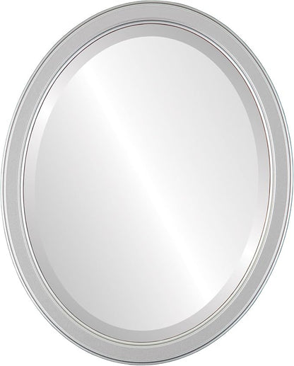 OVALCREST Oval Beveled Wall Mirror for Home Decor - Toronto Style - Silver Spray - 26" x 20"