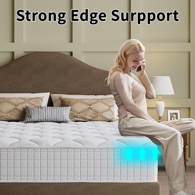 14 Inch Hybrid - Cooling Gel Memory Foam for Deep Sleep & Pressure Relief, Medium Firm Feel, Breathable Plush Comfort, CertiPUR-US Certified Bed in a Box